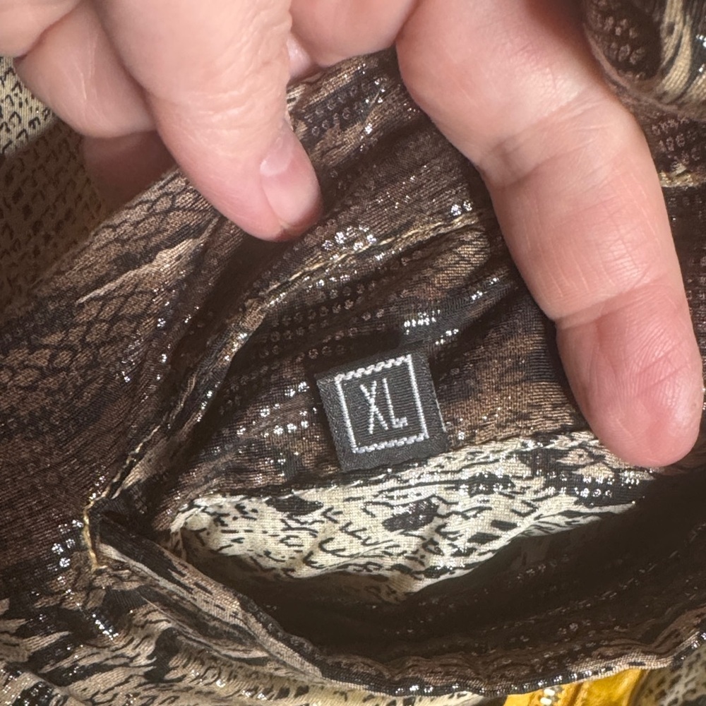Vintage Reversible Lambskin Leather Jacket Mustard Yellow Snakeskin Print M/L - Picture 13 of 16
